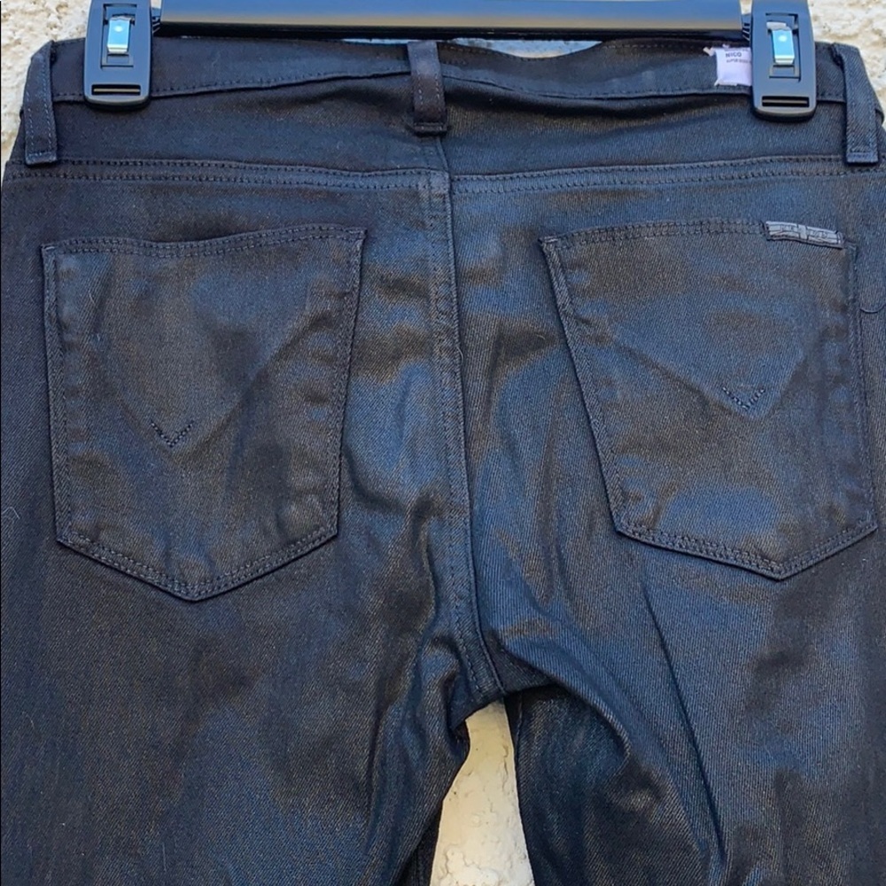 Hudson Nico Super Skinny Midrise Blk Wax Jeans 27 - Picture 7 of 10